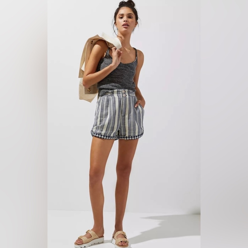 Anthropologie Pilcro Everyday Stripe Cuffed Shorts | Size 32